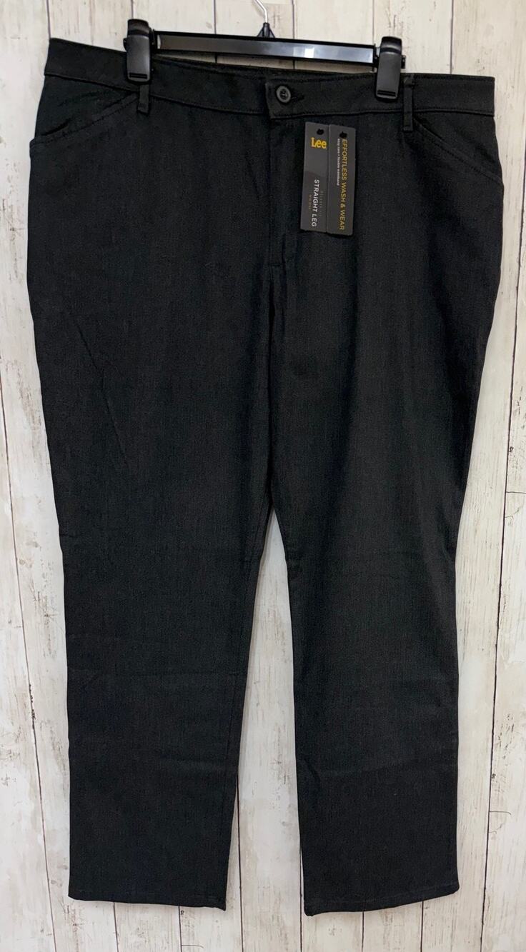 Lee Womens Pants 18 Charcoal Gray Relaxed Fit Straight Leg Mid Rise Stretch